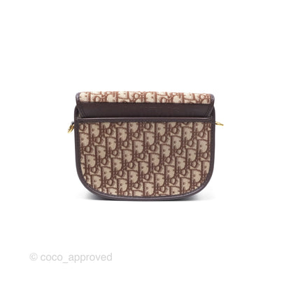Dior Medium Bobby Bag Brown Oblique Jacquard Canvas Gold Hardware
