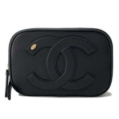 Chanel CC Logo ChainShoulder Bag Black Leather