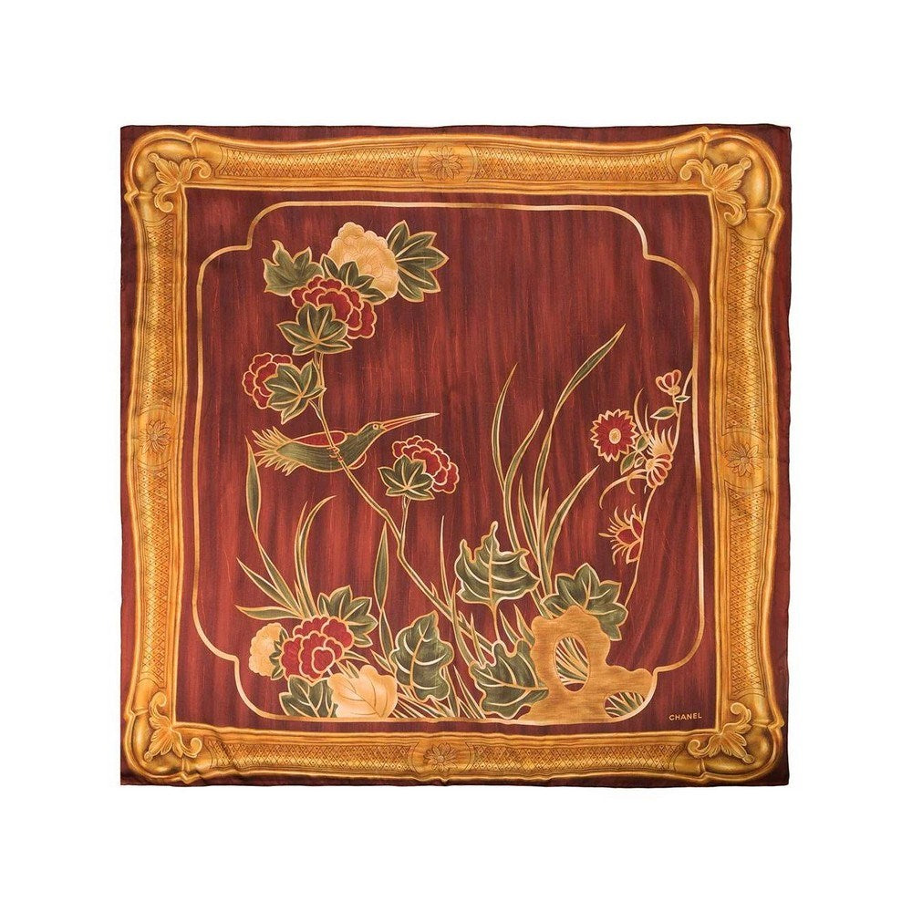 Chanel Chanel Floral Silk Foulard