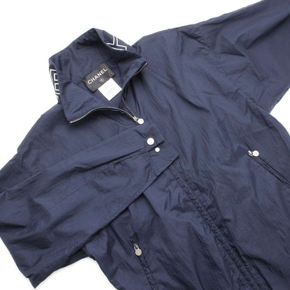 Chanel CC Logo Blouson Size 34 Blue P51310 Nylon100%