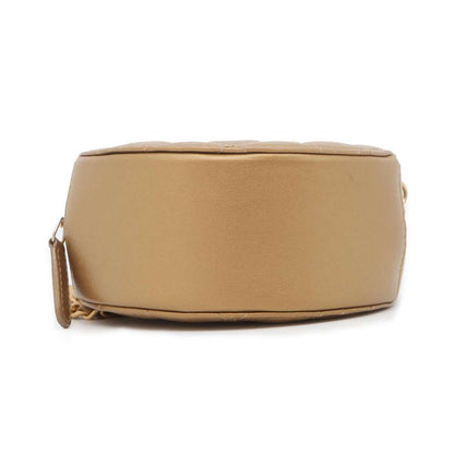 Chanel Matelasse Round ChainShoulder Bag Gold Lambskin