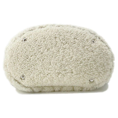 CHANEL Coco Neige 2wayShoulder White/Black AS0981 Mouton Tweed Leather