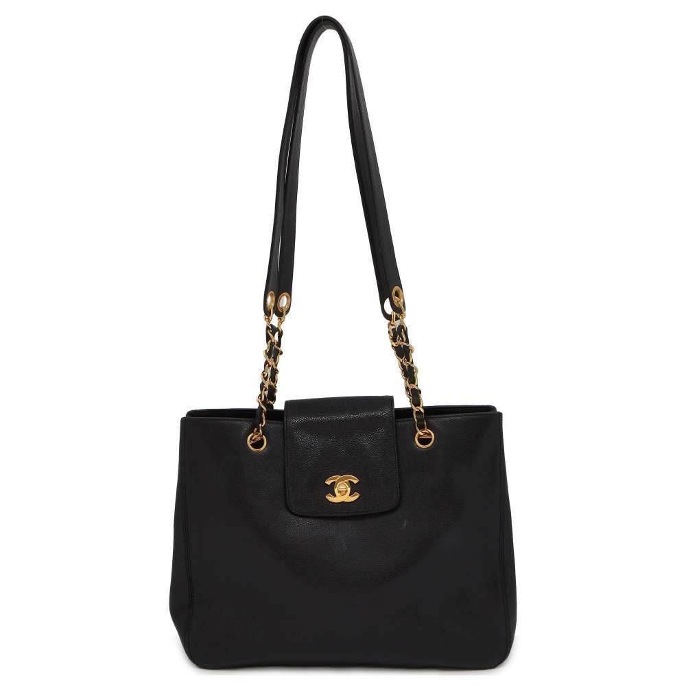 Chanel Super model Bag Black Caviar Leather