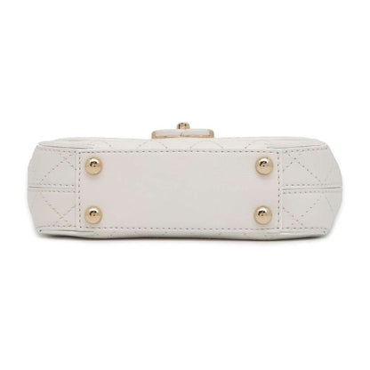 CHANEL Matelasse ChainShoulder Bag White Leather
