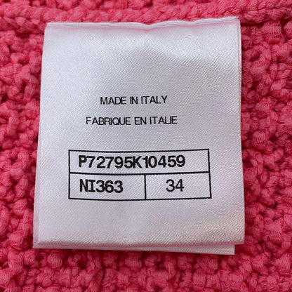 Chanel COCO Button Gilet Knit Vest Size 34 Pink P72795 Cotton80% Nylon20%