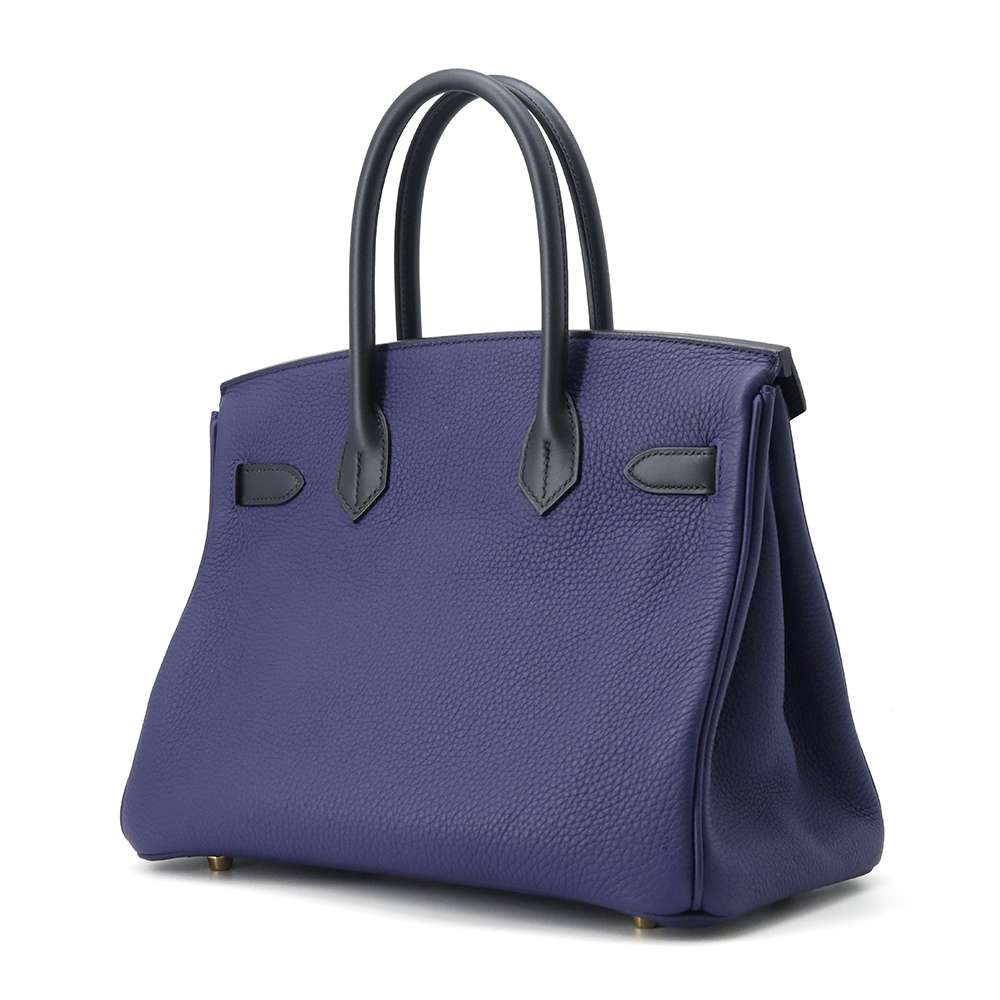 HERMES Birkin Touch Blue Encre/Blue Obscure/Blue Zelage Togo Leather Sombrero Leather Size 30