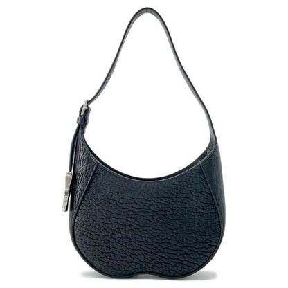 BURBERRY Chess Shoulder Bag Black 80809551 Grainy Calf Leather Size Small
