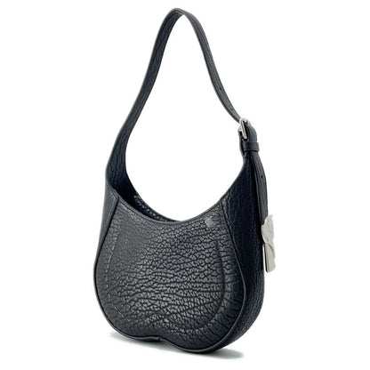 BURBERRY Chess Shoulder Bag Black 80809551 Grainy Calf Leather Size Small
