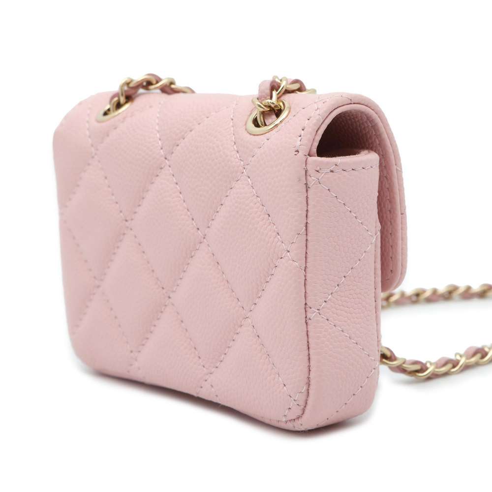 CHANEL Chain belt bag Pink AP1952 Caviar Leather Size Mini