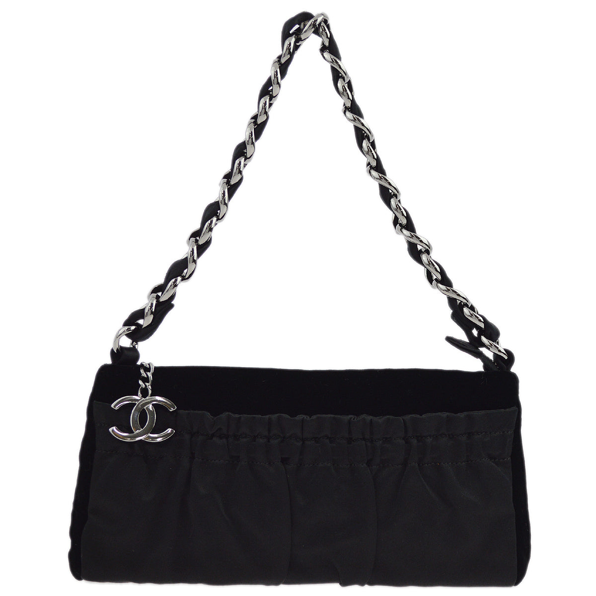Chanel Black Satin Chain HandBag