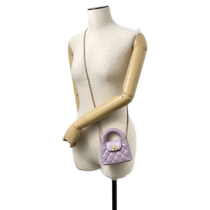 CHANEL Matelasse Mini Kelly ChainClutch Light Purple AP3435 Aged Calf Leather Size Mini