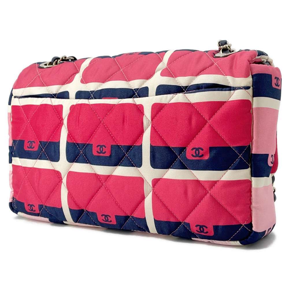 CHANEL Quilted Matelasse Pink/Navy/White AS2901 Nylon