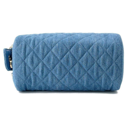 CHANEL Matelasse Cosmetic Pouch 24CR Light Blue AP3702 Denim