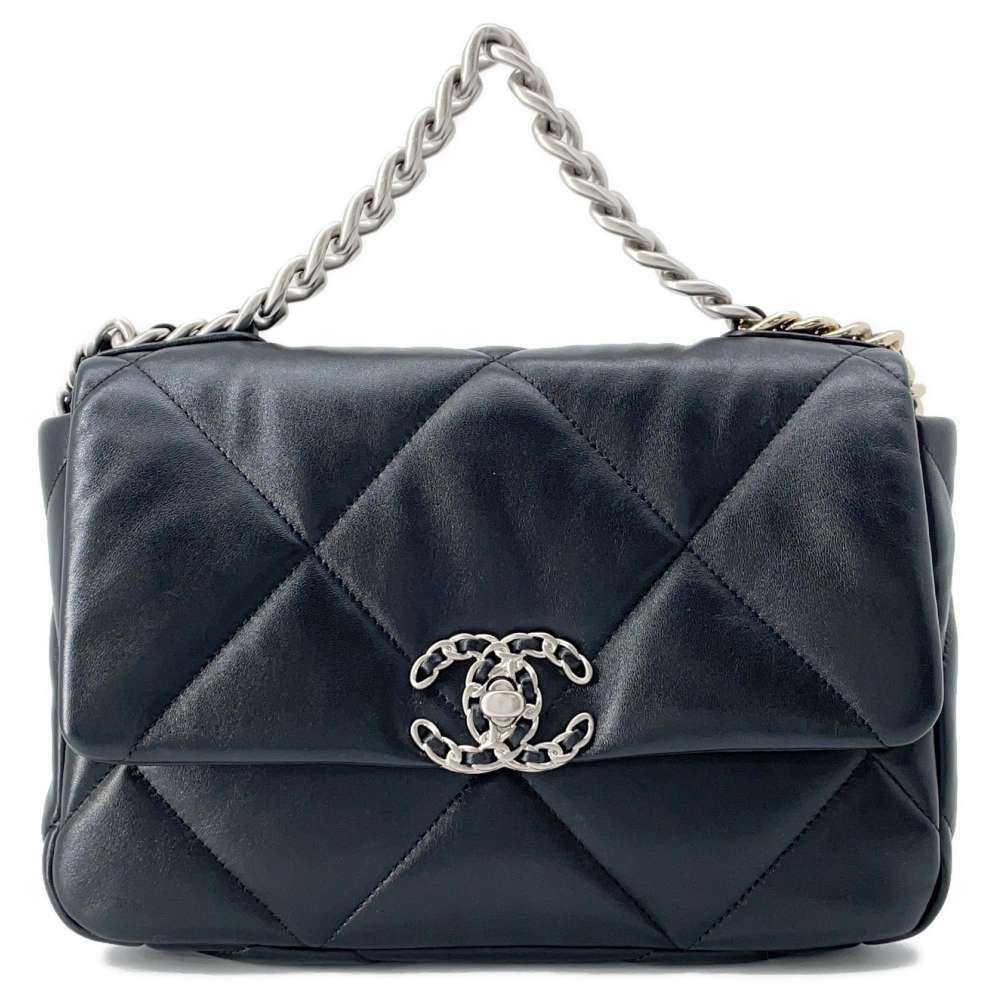 CHANEL CHANEL19 Chain Shoulder Bag Black AS1160 Lambskin