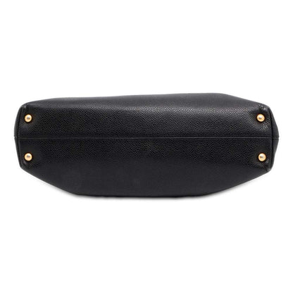 CHANEL CC Logo Tote Bag Black Caviar Leather