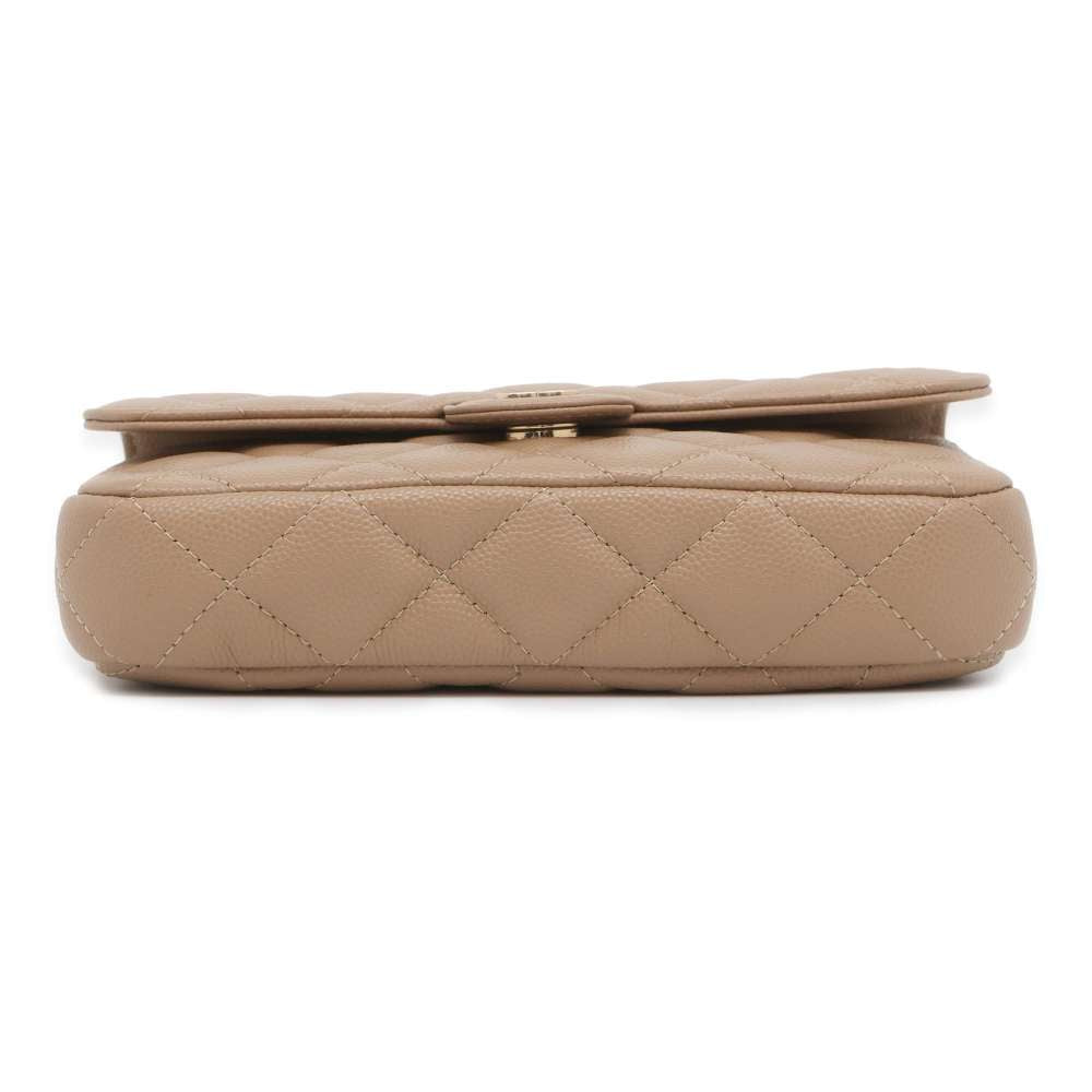 CHANEL Matelasse ChainShoulder flap phone case Ege AP2096 Caviar Leather