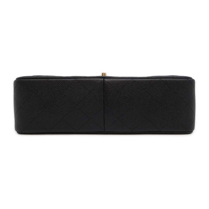 CHANEL Matelasse W Flap ChainShoulder Bag Black A58600 Caviar Leather Size 30
