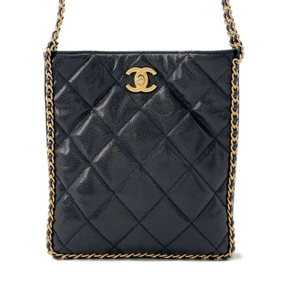 CHANEL Matelasse ChainShoulder Bag Black AS3470 Caviar Leather