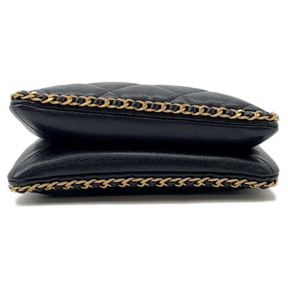 CHANEL Matelasse ChainShoulder Bag Black AS3470 Caviar Leather