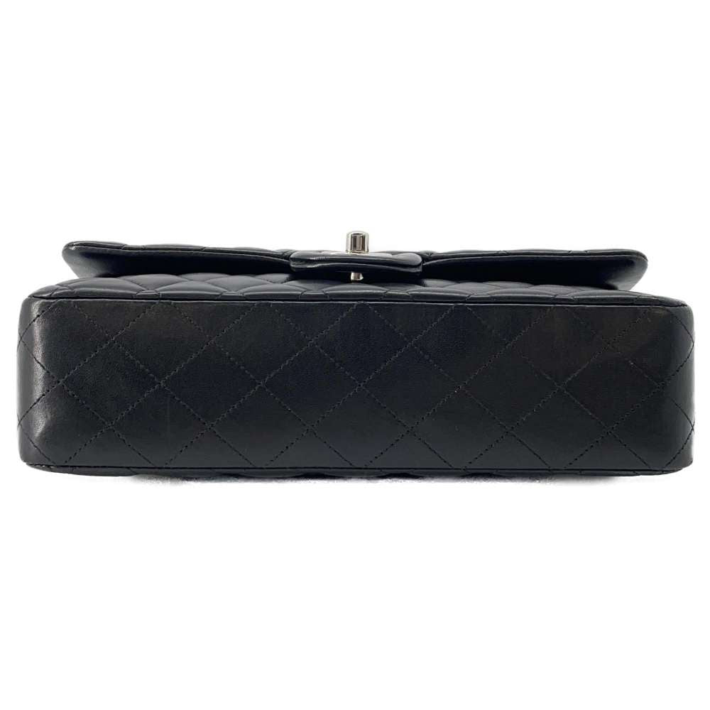 CHANEL Matelasse W Flap ChainShoulder Bag Black A01112 Lambskin Size 25
