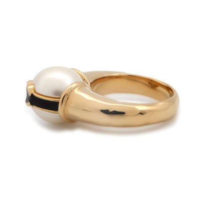 Chanel CC Logo Pearl Ring Size 53 ABD289 Metal Faux Pearl