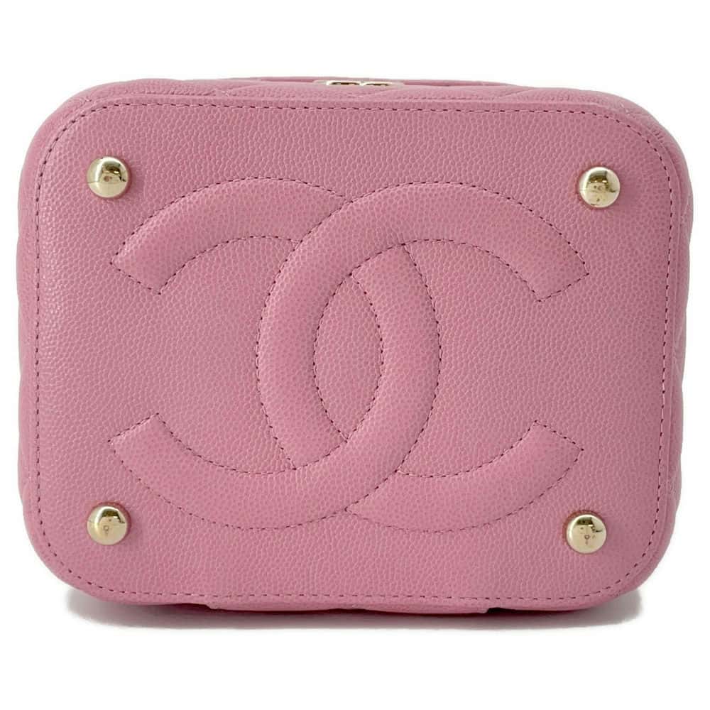 Chanel Vanity ChainShoulder Bag Pink Caviar Leather