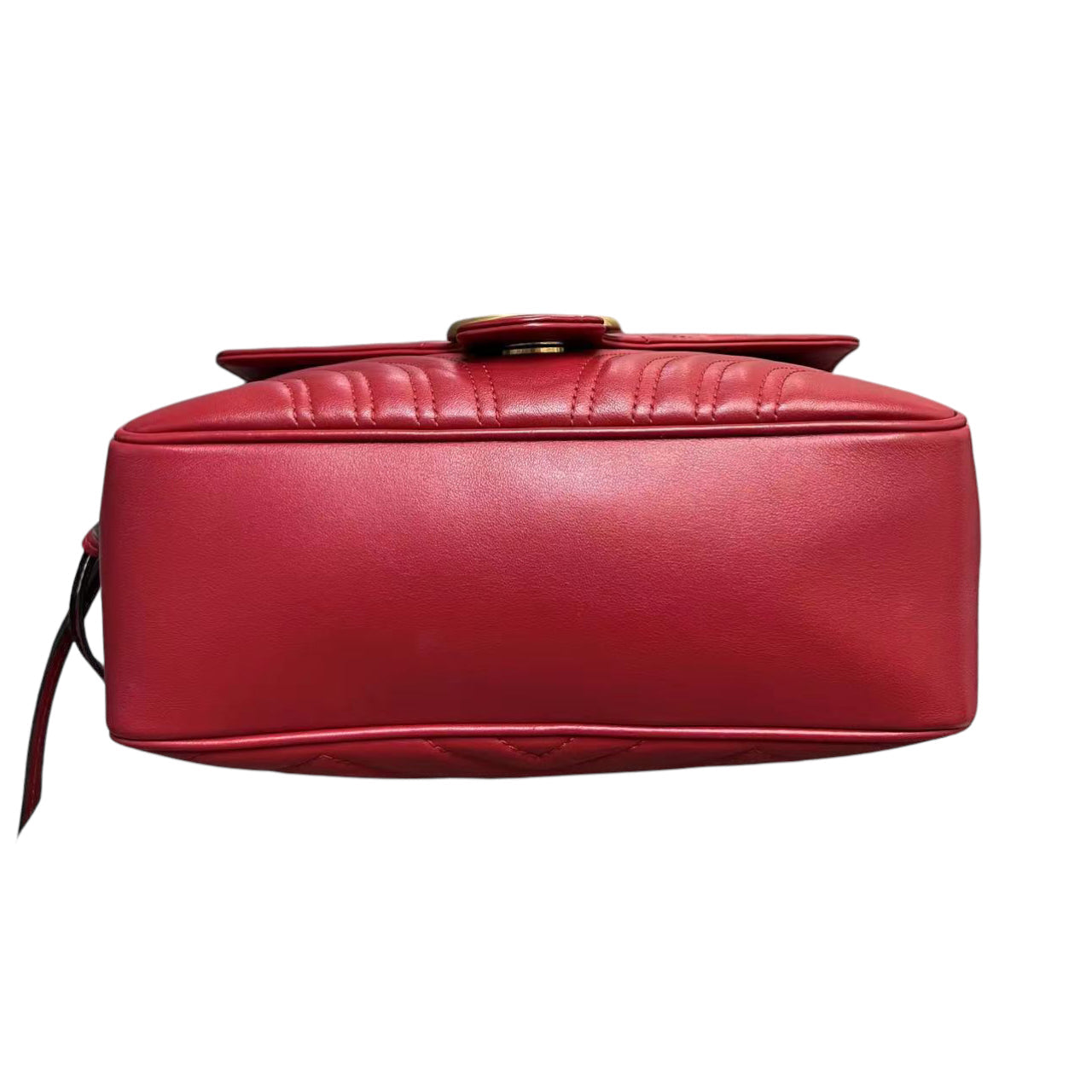 Gucci Medium GG Marmont Matelasse Chevron Top Handle Red GHW
