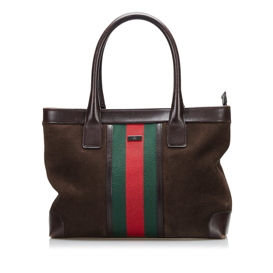 Gucci Web Suede Tote Tote Bag