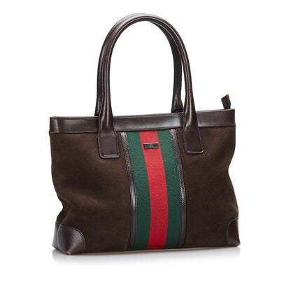 Gucci Web Suede Tote Tote Bag