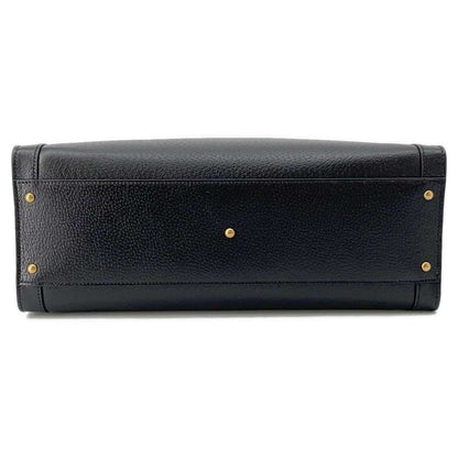 GUCCI Diana Bamboo Tote Bag Black 703218 Leather Bamboo
