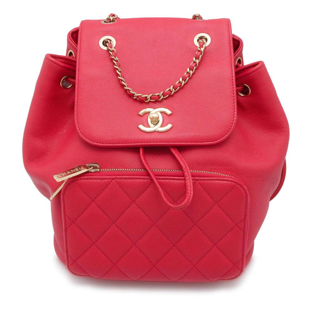 Chanel Matelasse Business Affinity Backpack Pink A93748 Caviar Leather