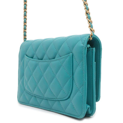 Chanel Matelasse Chain wallet Light Blue A33814 Lambskin