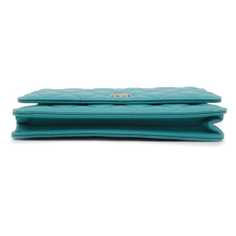 Chanel Matelasse Chain wallet Light Blue A33814 Lambskin