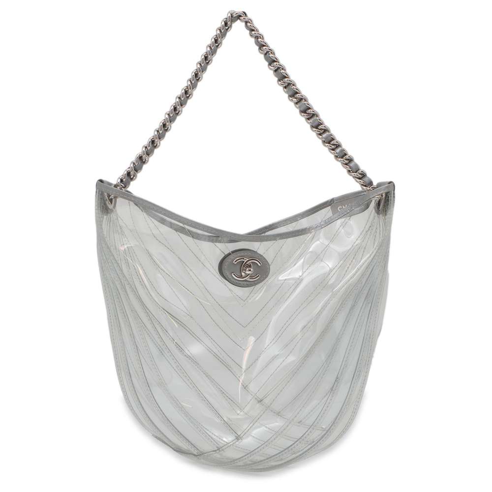 Chanel PlasticsBag Transparent/Silver Plastics Leather