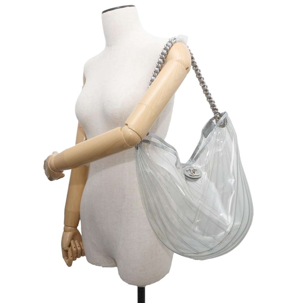 Chanel PlasticsBag Transparent/Silver Plastics Leather