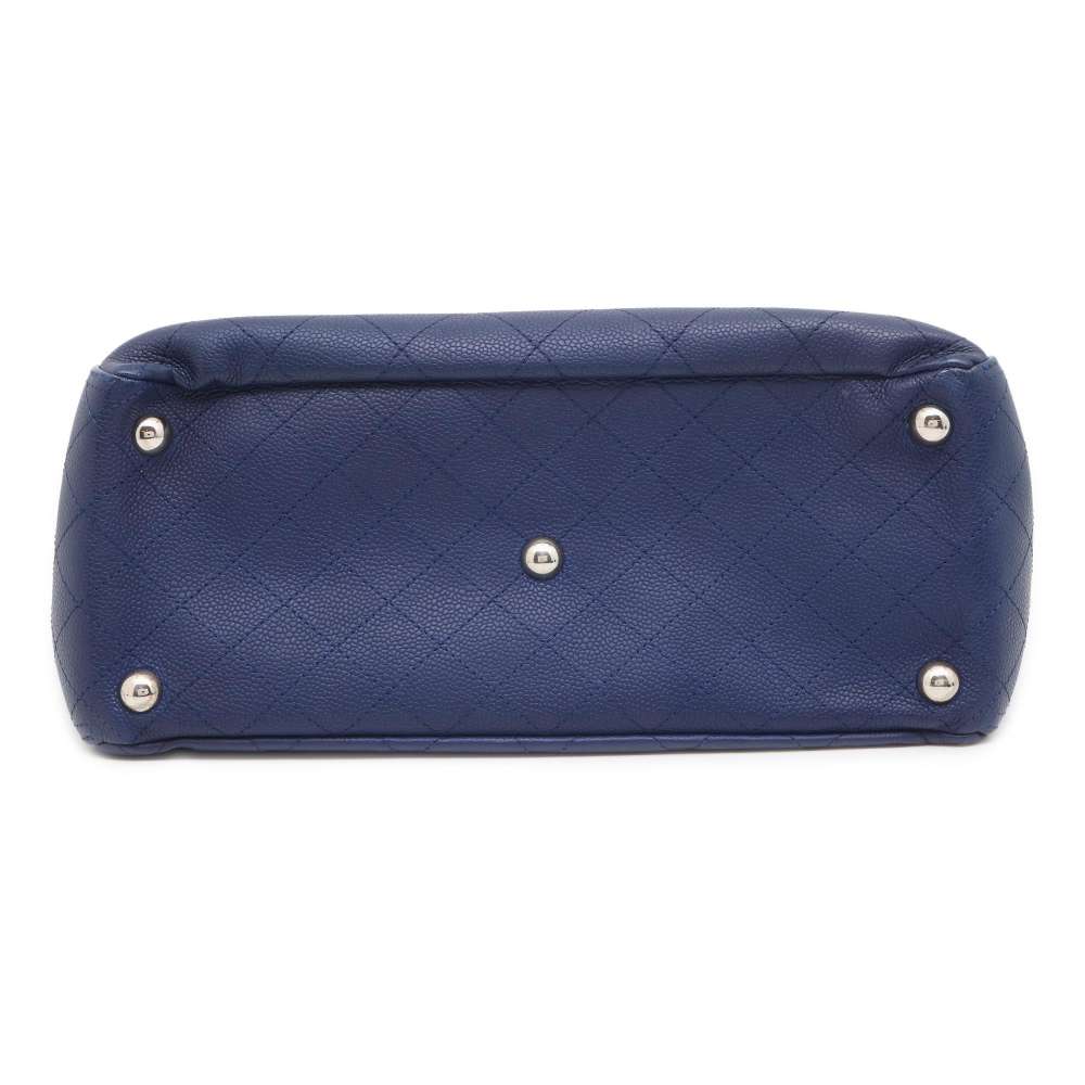 Chanel Matelasse 2wayTote Bag Navy Caviar Leather
