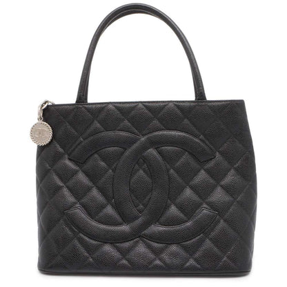 CHANEL Medallion Tote Black A01804 Caviar Leather
