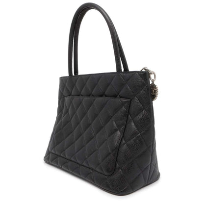 CHANEL Medallion Tote Black A01804 Caviar Leather