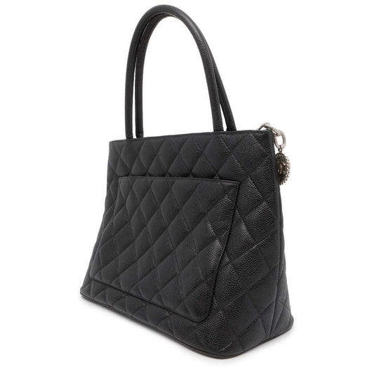 CHANEL Medallion Tote Black A01804 Caviar Leather