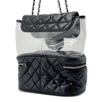 CHANEL Clear Shoulder Bag Black/Transparent A57826 Leather Plastics