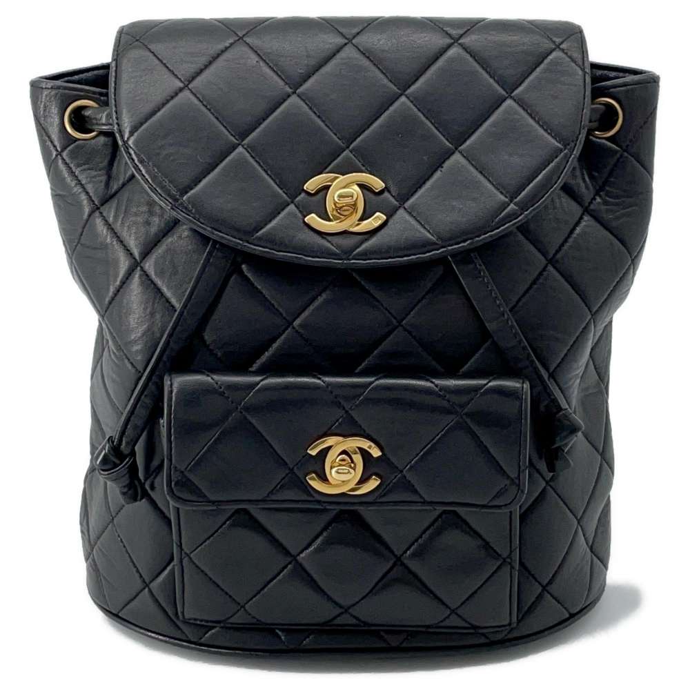 CHANEL Matelasse Backpack Black A10177 Lambskin