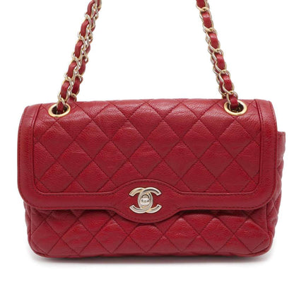CHANEL Matelasse ChainShoulder Red Caviar Leather