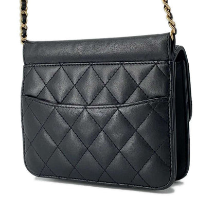 CHANEL Mini Materasse Chain Shoulder Black Lambskin