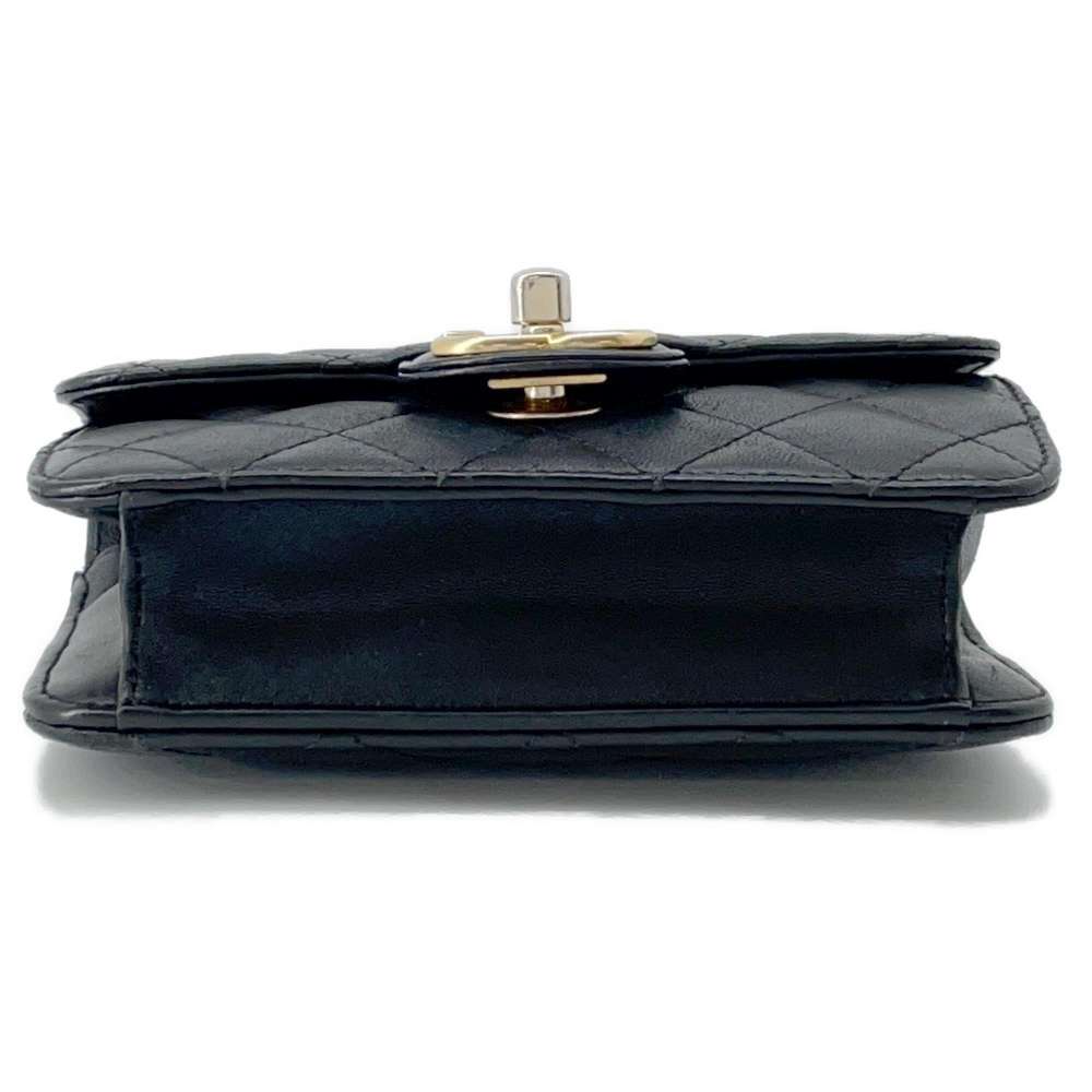 CHANEL Mini Materasse Chain Shoulder Black Lambskin