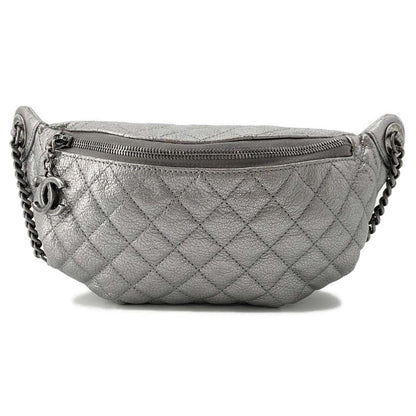 CHANEL Crossbody Bag Silver A94102 Caviar Leather