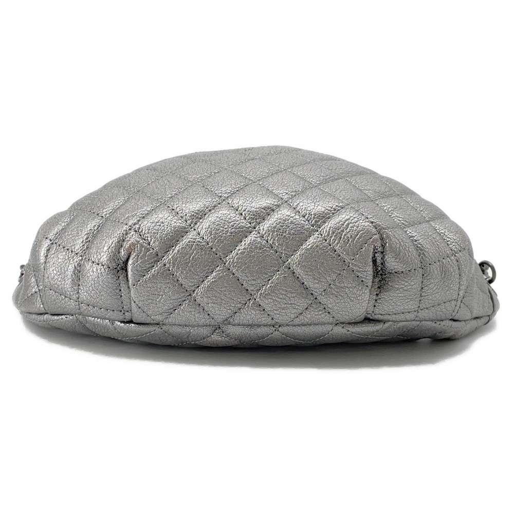 CHANEL Crossbody Bag Silver A94102 Caviar Leather