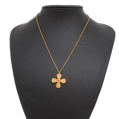 Chanel Clover motif necklace Gold Metal