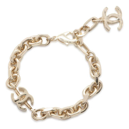 CHANEL CC Logo Bracelet Gold Metal
