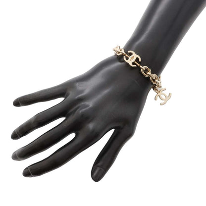 CHANEL CC Logo Bracelet Gold Metal