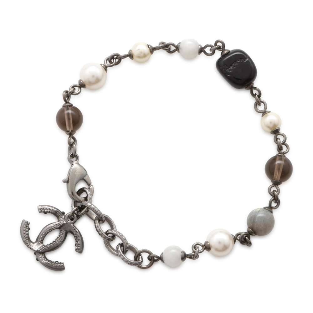 Chanel Stone Bracelet Silver Gold Plated